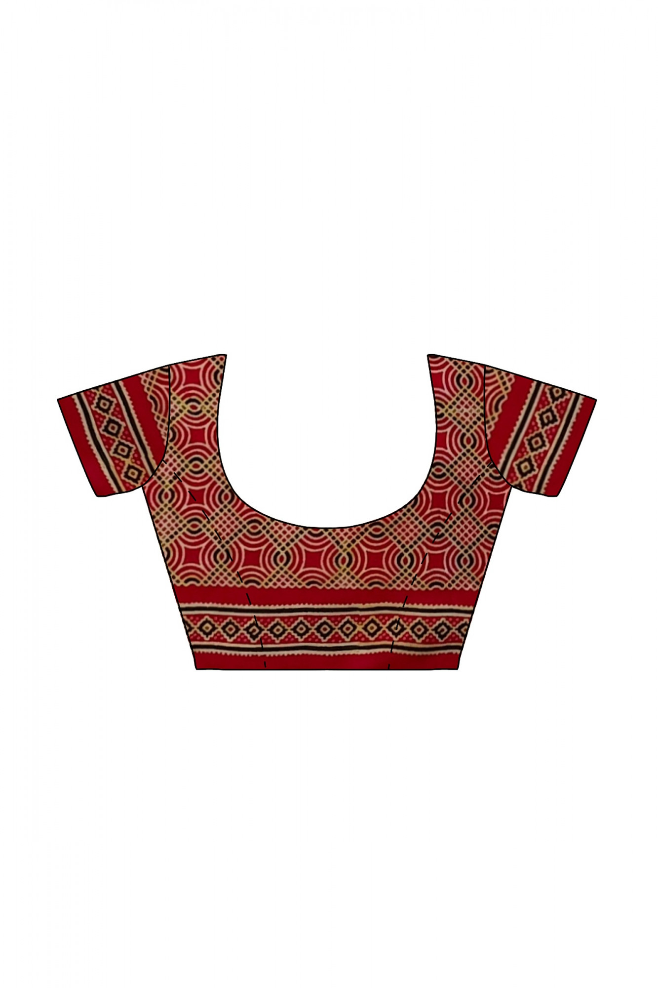 Exquisite Ajrakh Hand block Print Modal Silk Gharchola design Saree in Red
