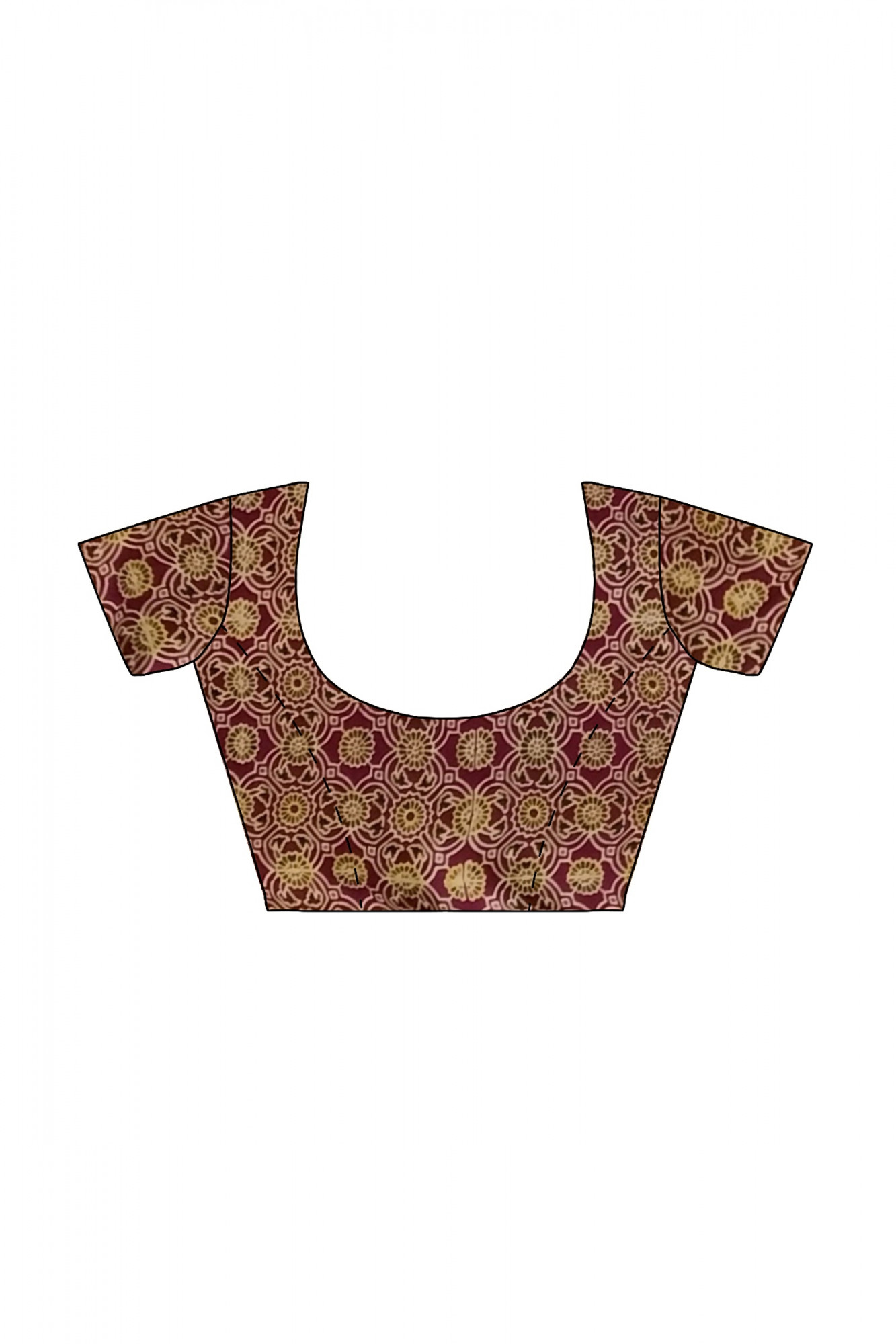 Exquisite Ajrakh Hand block Print Modal Silk Gharchola Design Saree in Maroon