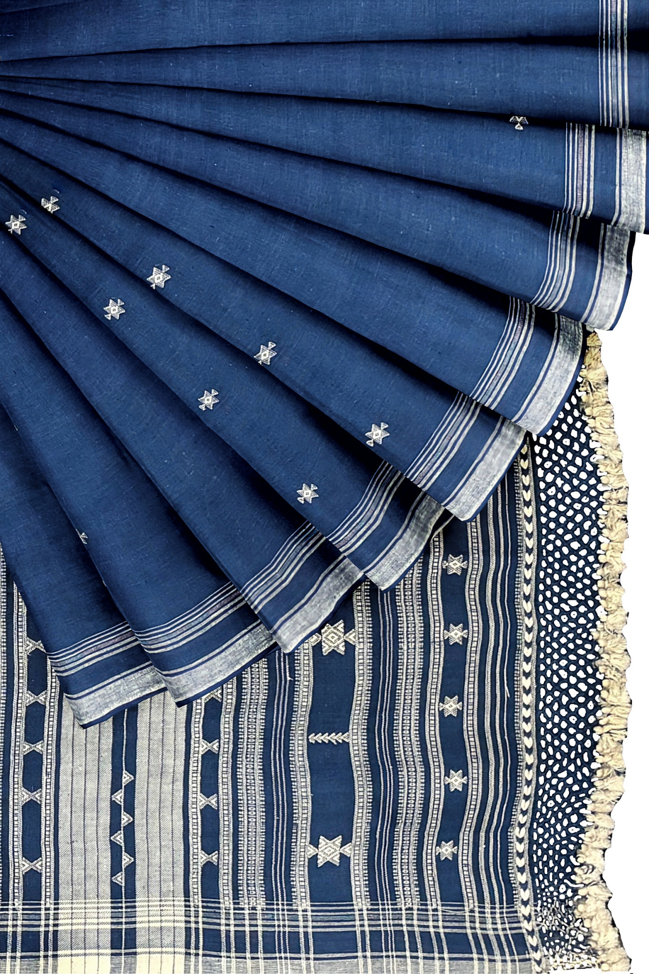 Indigo Kala Cotton Bhujodi Handloom Saree