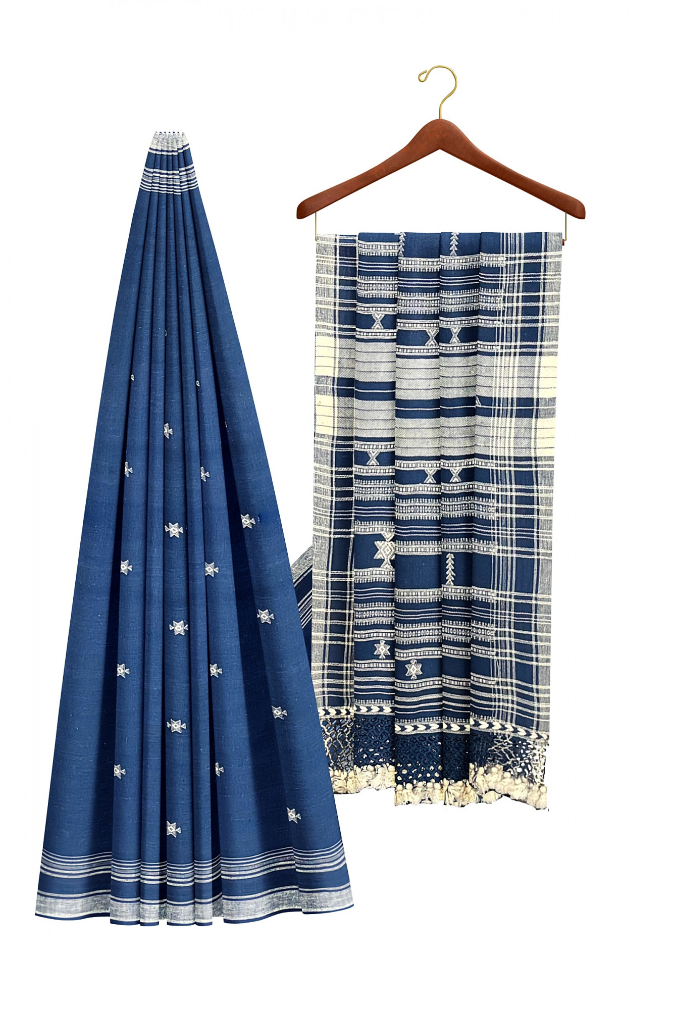 Indigo Kala Cotton Bhujodi Handloom Saree