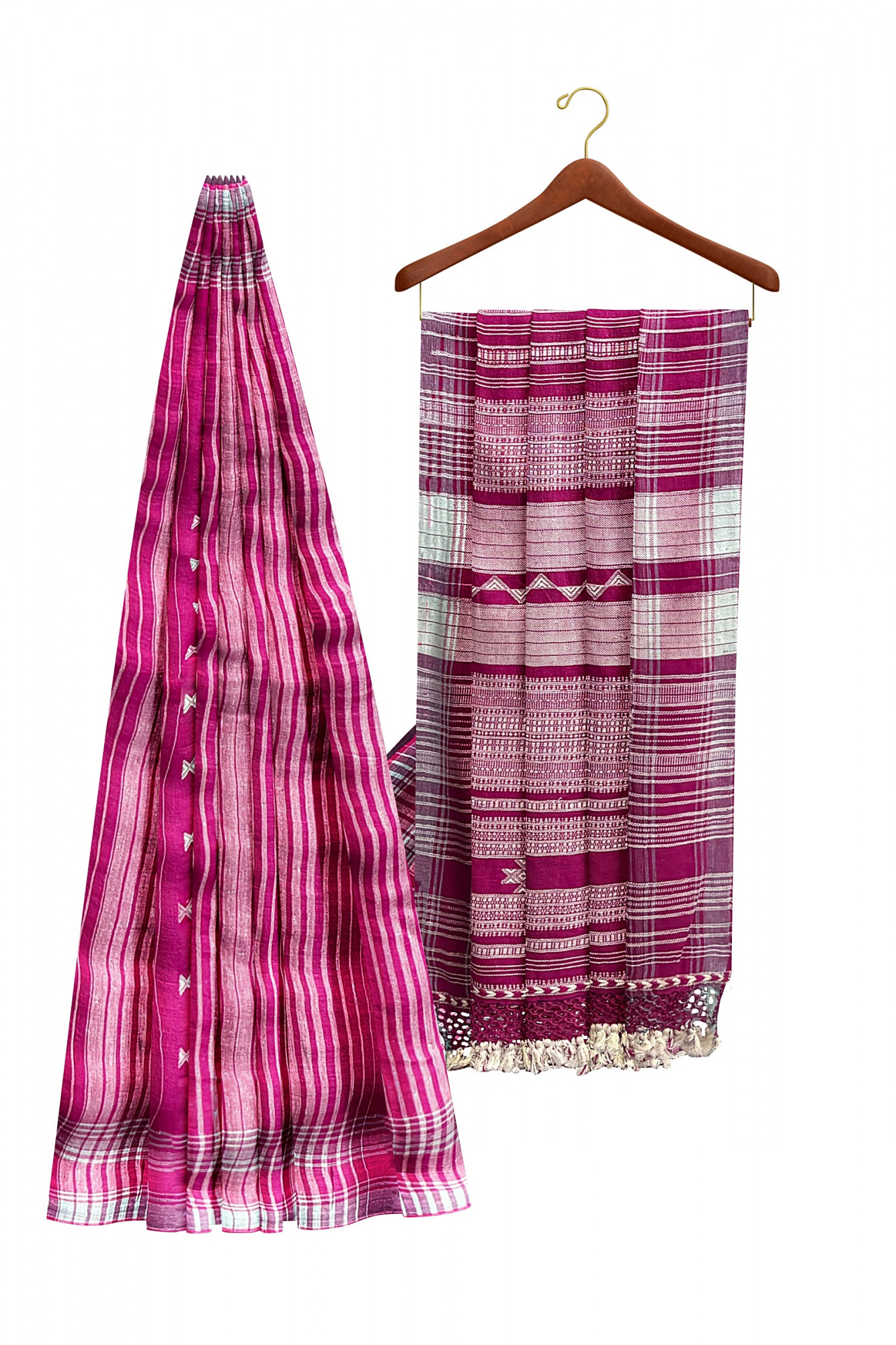 Magenta Kala Cotton Bhujodi Handloom Saree