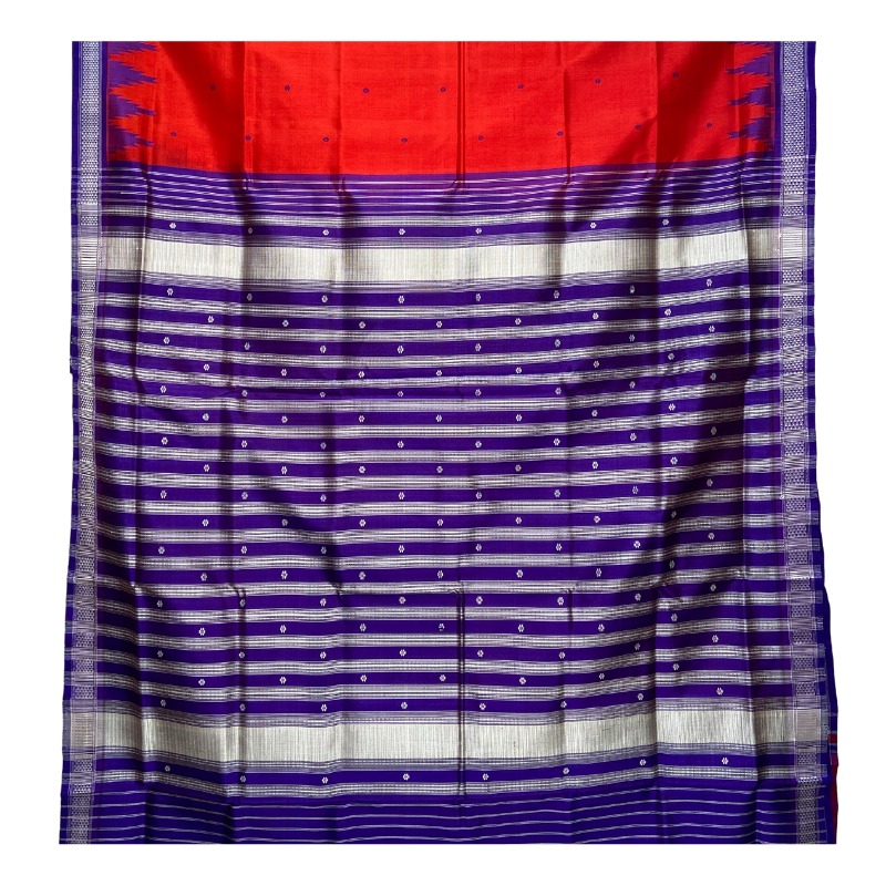 Odisha Handloom Berhampuri Single Pallu Silk saree