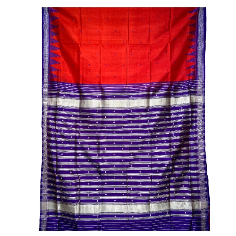 Odisha Handloom Berhampuri Single Pallu Silk saree