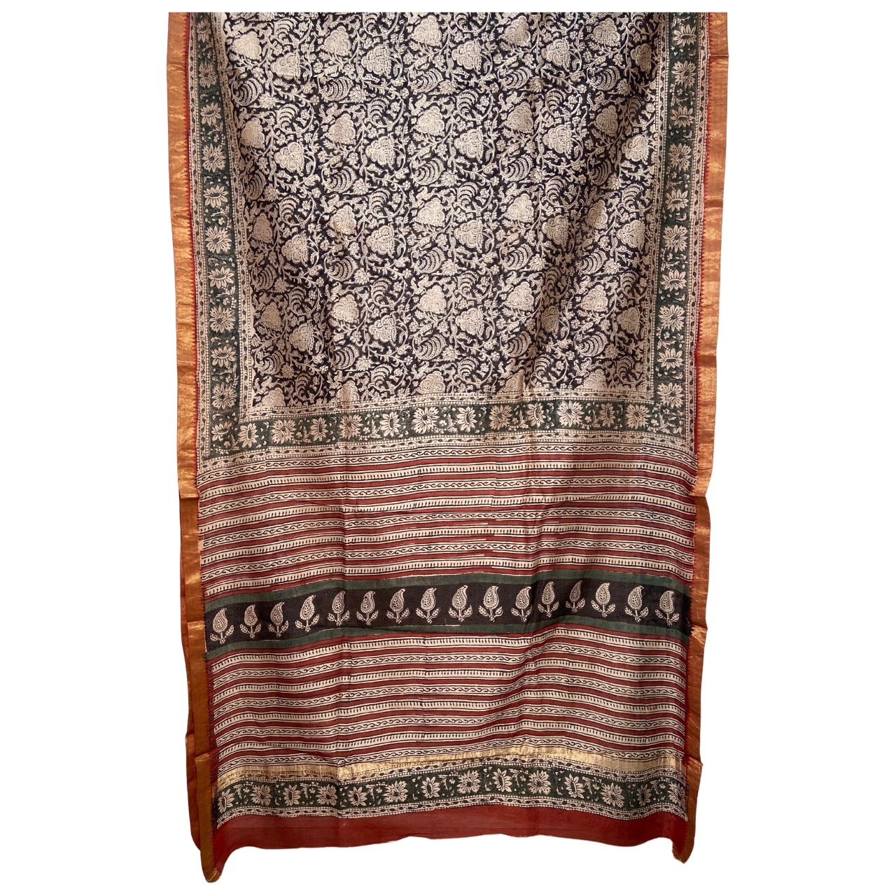 Maheshwari Chanderi Dabu Cotton Saree