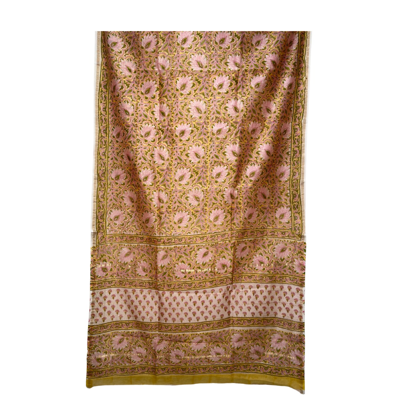 Chanderi Dabu Cotton Silk Saree