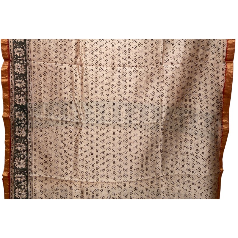 Maheshwari Chanderi Dabu Cotton Saree