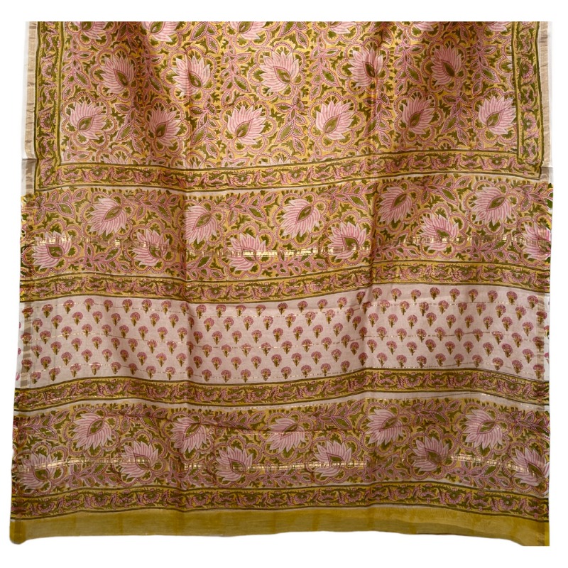 Chanderi Dabu Cotton Silk Saree