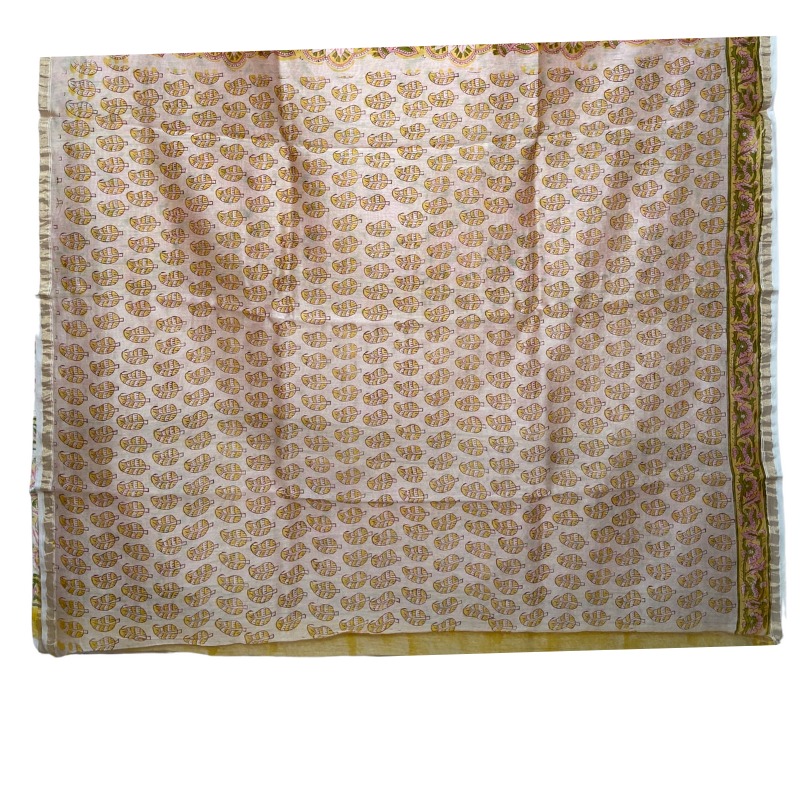 Chanderi Dabu Cotton Silk Saree