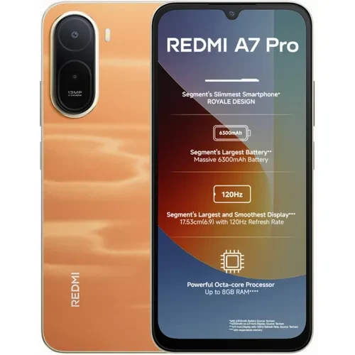 Redmi A7 Pro 4G 4GB RAM 64GB Storage  UNISOC T7250  6300 mAh Battery  Reverse Charging  Sunset Orange