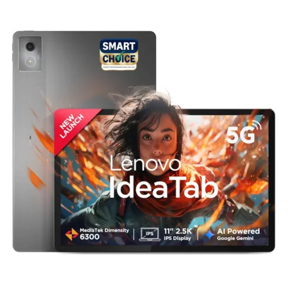 Image of Lenovo Idea Tab 11 Inch (27.94 cm) 2.5K Touch Display/ MediaTek Dimensity 6300/ 8GB RAM + 256GB Storage/ 8MP Rear + 5MP Front Camera/ Android 15/ 4-Speakers with Dolby Atmos/ Wi-Fi + Cellular (Grey)