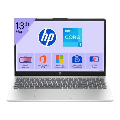HP Laptop 13th Gen Intel Core i3 8GB RAM 512GB SSD 156 Inch 3962 cm FHD Display Intel UHD Graphics Windows 11 MS-Office 15-fd0838TU