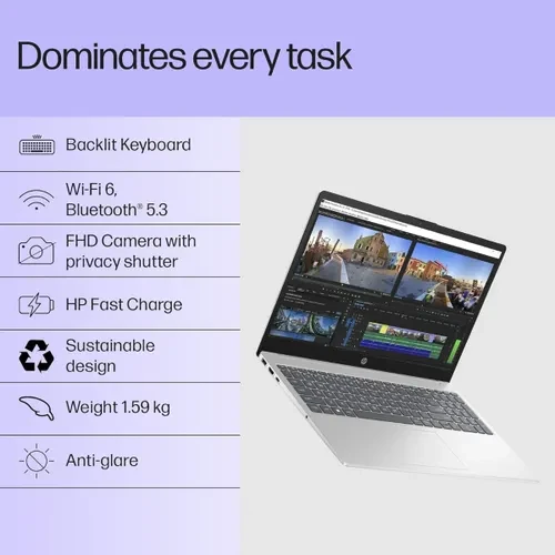HP Laptop 13th Gen Intel Core i3 8GB RAM 512GB SSD 156 Inch 3962 cm FHD Display Intel UHD Graphics Windows 11 MS-Office 15-fd0838TU