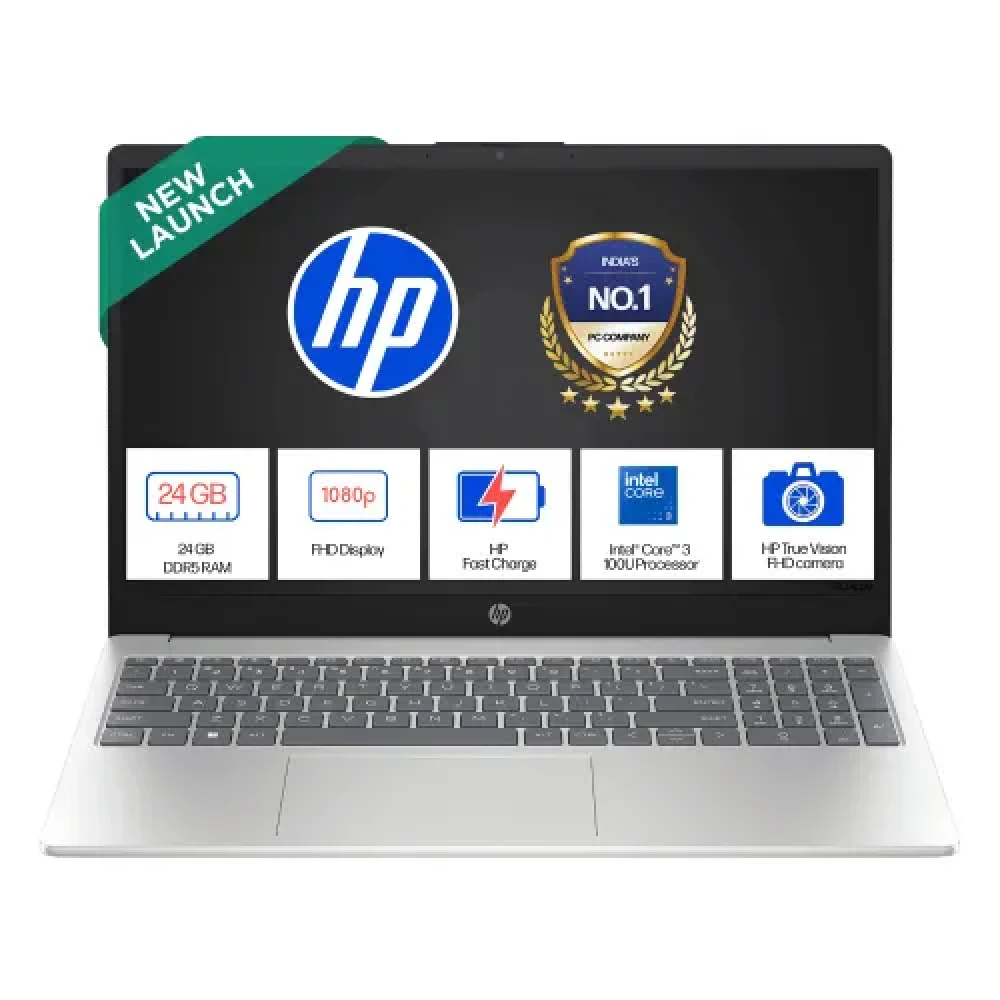 Image of HP Laptop (Intel Core 3/ 24GB RAM/ 512GB SSD/ 15.6 Inch (39.62 cm) FHD Display/ Intel Graphics/ Windows 11) 15-fd0886TU
