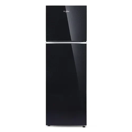 Whirlpool Neofresh 235 L 2 Star Frost Free Double Door Refrigerator Inverter Compressor Glass Finish 6th Sense Deep Freeze Fast Ice Making Microblock Anti-Bacterial Toughened Glass Shelves NEO278GDPRMCB2SY Crystal Black