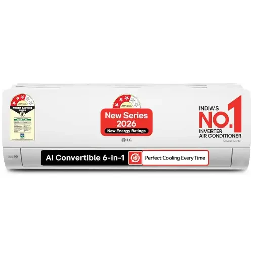 LG 1 Ton 3 Star Inverter Split AC  100 Copper Condenser  AI Convertible 6-in-1 Cooling  VIRAAT Mode  Auto Cleaning  Gold Fin AS-Q12YNXE 2026 Model - New BEE Star Rated White