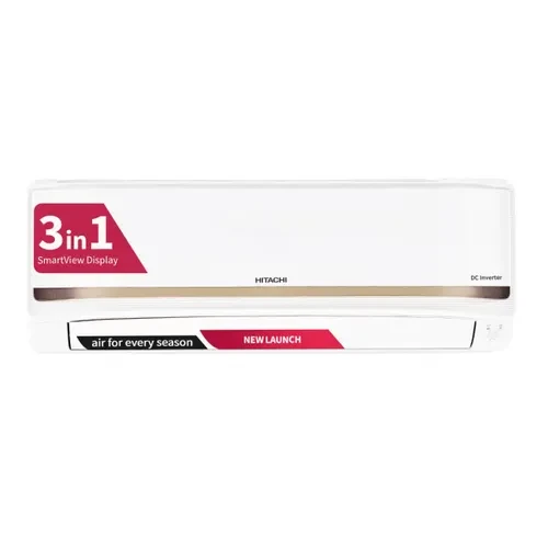 Hitachi 1 Ton 3 Star Inverter Split AC  Hot  Cold  4 Way Swing  Long Air Throw  Silent Mode RASG312PCDISS1TSPL 2026 Model - New BEE Rating White