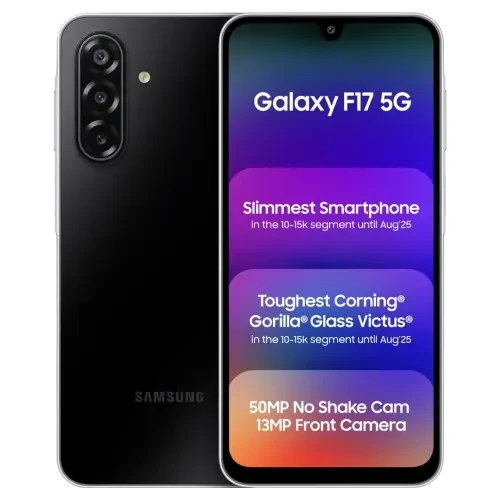 Samsung Galaxy F17 5G 8GB RAM 128GB Storage  AMOLED Display  Corning Gorilla Glass Victus  IP54  6 OS Upgrades  2026 Model  Neo Black