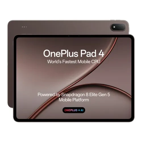 OnePlus Pad 4 132 3353 cm 34K Display  Snapdragon 8 Elite Gen 5  8GB RAM  256GB Storage  13MP Rear  8MP Front Camera  13380 mAh Battery  8 Speakers  AI Powered  PC-Level Productivity  Wi-Fi Dune Glow
