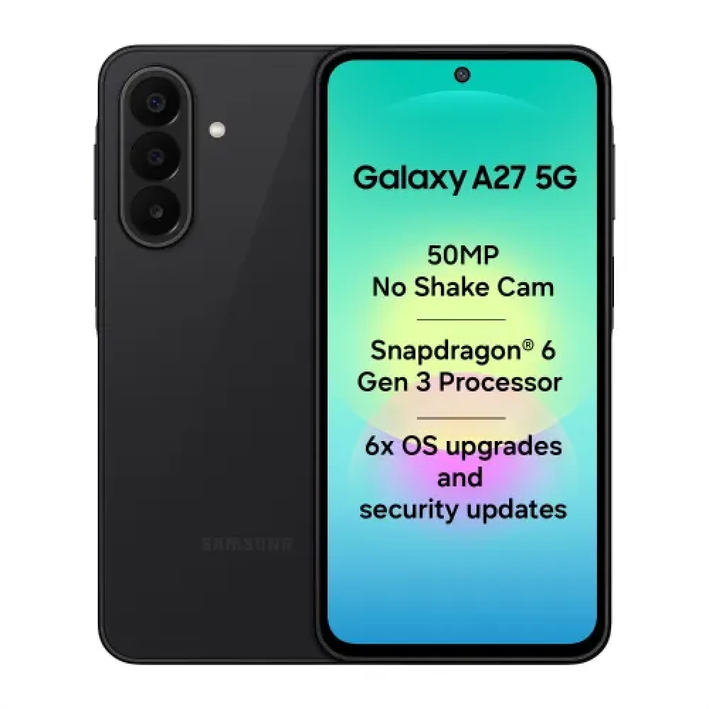 Image of Samsung Galaxy A27 5G (8GB RAM, 128GB Storage) | Snapdragon 6 Gen 3 | 5000mAh Battery | 50MP OIS Triple Camera | Black