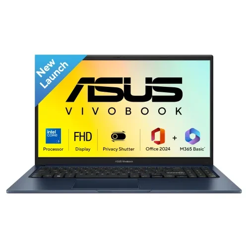 Asus Vivobook 15 Thin Light Laptop Intel Core 3 8GB RAM 512GB SSD 156 Inch 3962 cm FHD Display Intel Graphics Windows 11 MS-Office
