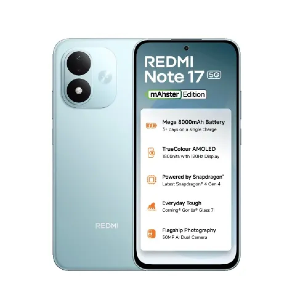 Image of Redmi Note 17 5G (6GB RAM, 128GB Storage) | Snapdragon 4 Gen 4 | 8000mAh Battery | 50MP AI Camera | Arctic Blue
