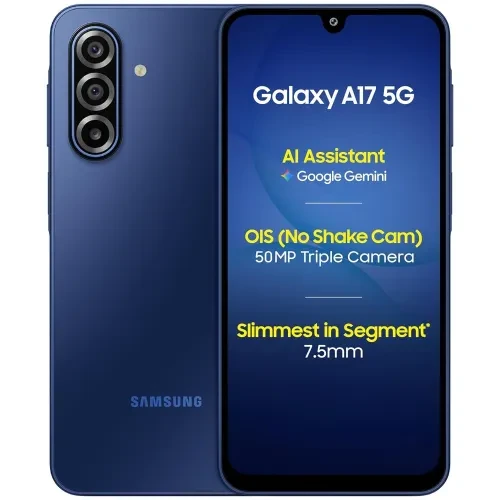 Samsung Galaxy A17 5G 8256GB 67 inch Super AMOLED Display  50MP Triple Camera  5000mAh Battery  Exynos 1330 Processor  IP54 Water-Dust Resistance  Android 15 One UI 70  2026 Model  Blue