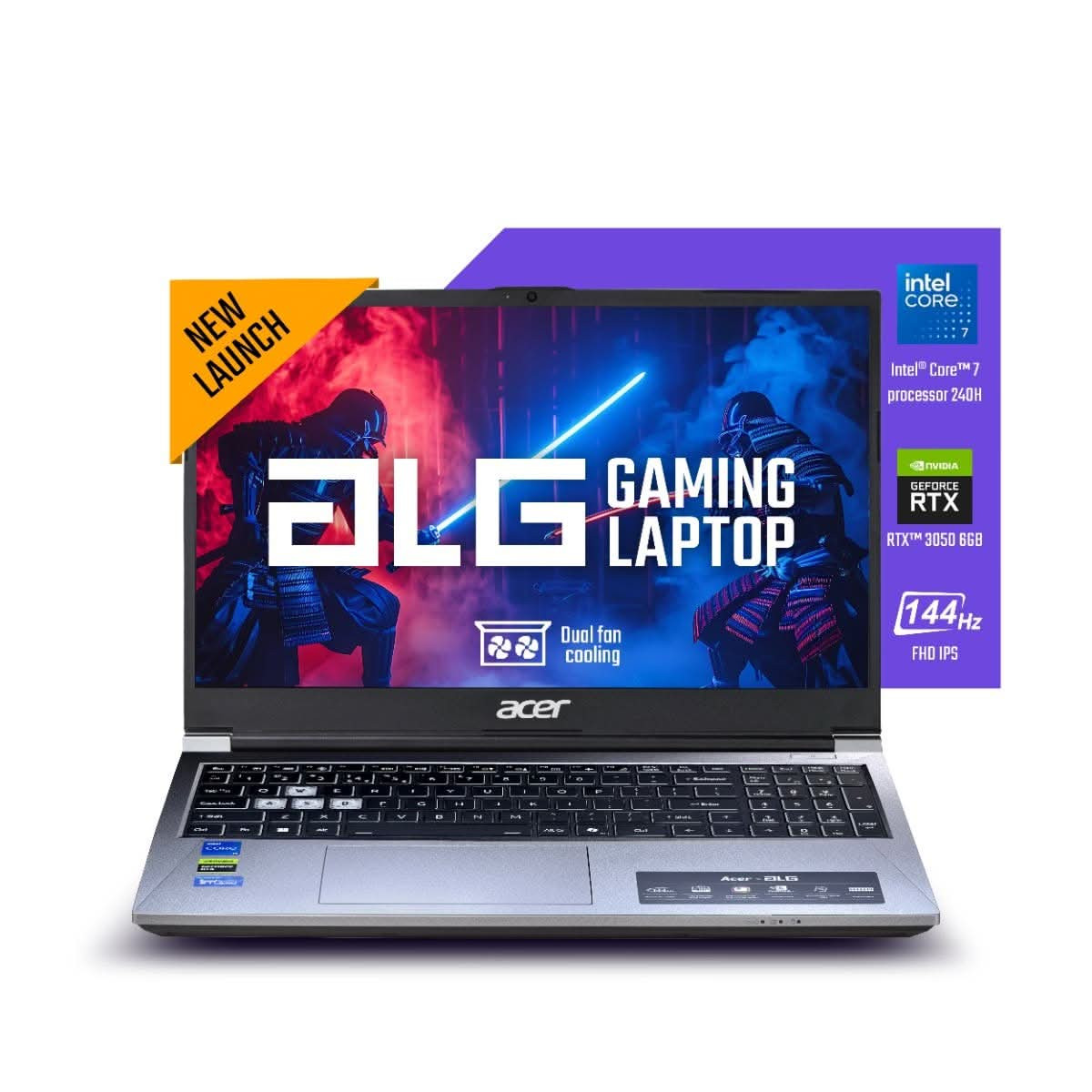 Acer ALG AL15G-53 Gaming Laptop Intel Core 7 240H 16GB DDR4 512GB SSD RTX 3050 6GB 156 FHD IPS 144Hz Windows 11 Home Titanium Gray