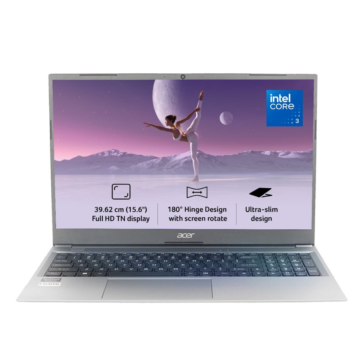 Acer Aspire Lite AL15-53 Thin and Light Laptop Intel Core 3 100U 8GB DDR4 512GB SSD 156 FHD IPS Windows 11 Home MS Office Steel Gray