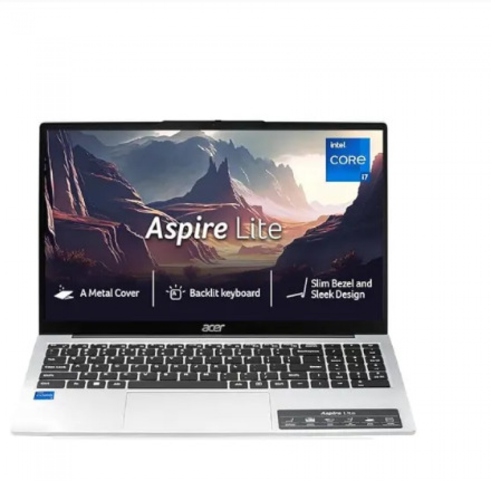 Image of Acer Aspire Lite Thin &amp; Light Laptop (13th Gen Intel Core i7/ 16GB RAM/ 512GB Storage/ 15.6 Inch (39.62 cm) FHD Display/ Intel UHD Graphics/ Windows 11/ MS-Office) UN.347SI.00U