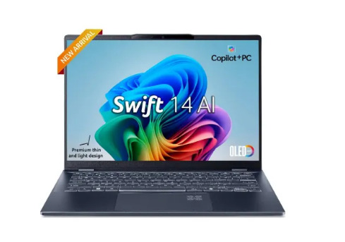 Acer Swift 14 AI Laptop Intel Core Ultra 5 16GB LPDDR5X RAM 512GB SSD 14 Inch 3556 cm OLED Display Intel ARC Graphics Backlit Keyboard Windows 11 MS-Office NXJ2HSI002