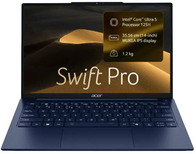 Acer Swift Pro SFP14-55 Laptop Intel Core Ultra 5 125H 16GB LPDDR5 512GB SSD 14 WUXGA IPS Windows 11 Home Dark Blue