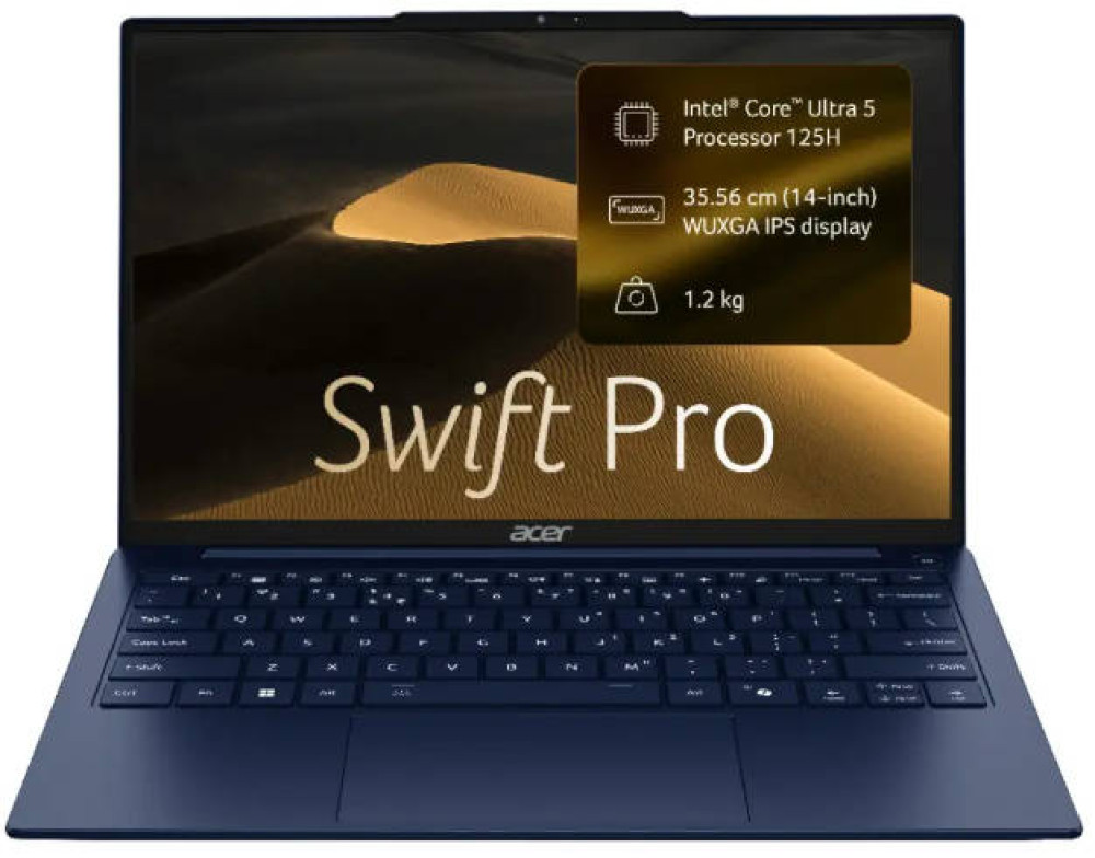 Image of Acer Swift Pro SFP14-55 Laptop (Intel Core Ultra 5 125H / 16GB LPDDR5 / 512GB SSD / 14" WUXGA IPS / Windows 11 Home) Dark Blue