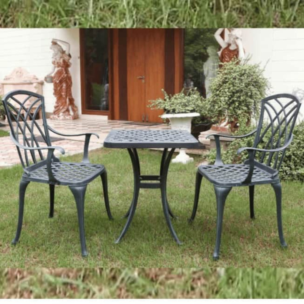 Image of Adella Set Of 2 Cast Aluminum Chair &amp; 1 Table