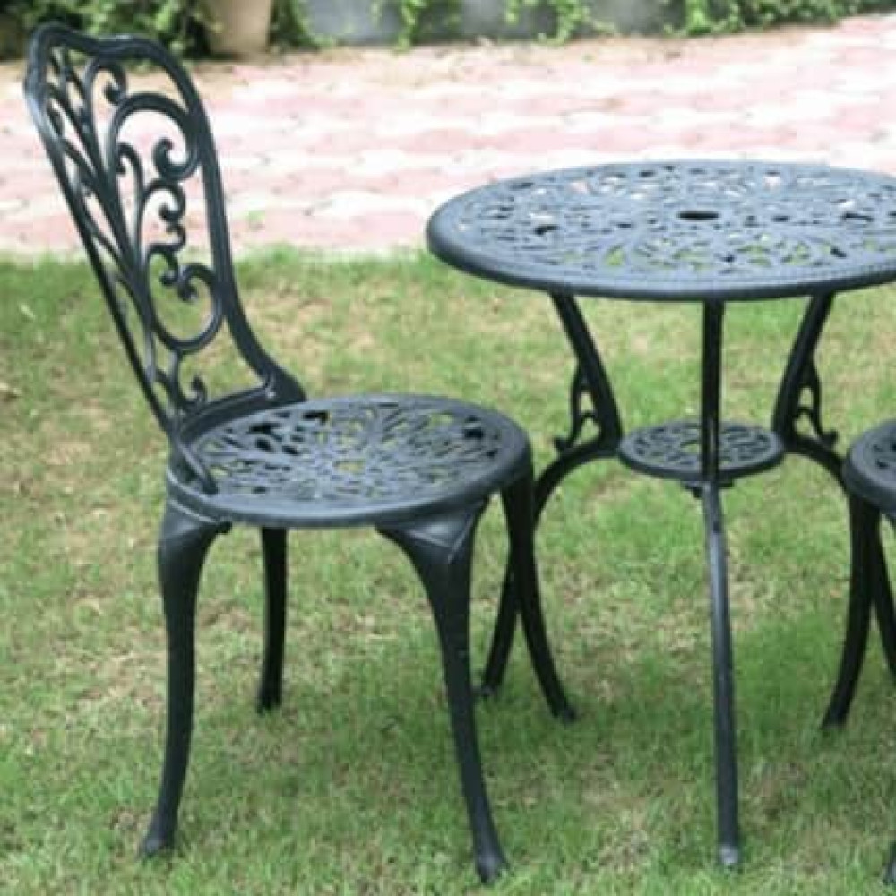 Image of Andorra Cast Aluminum 2 Seater Patio Garden Chair &amp; Table