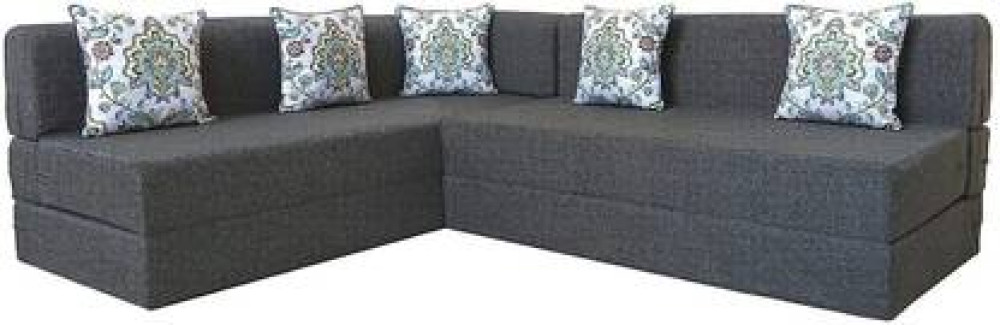 Image of Apkainterior L Shaped 5 Seater Double Foam Fold Out Sofa Cum Bed 