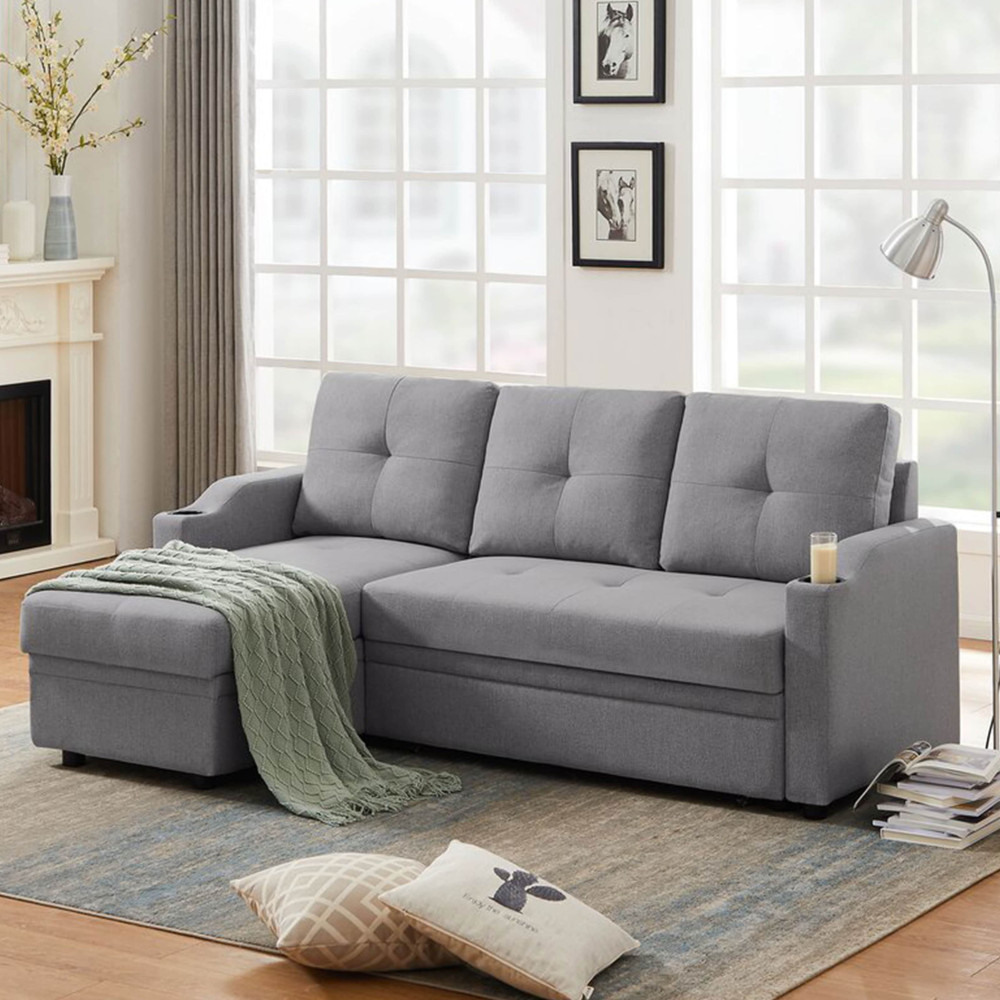 Image of Argo L Shape Sofa Cum Bed with Storage (RHS)