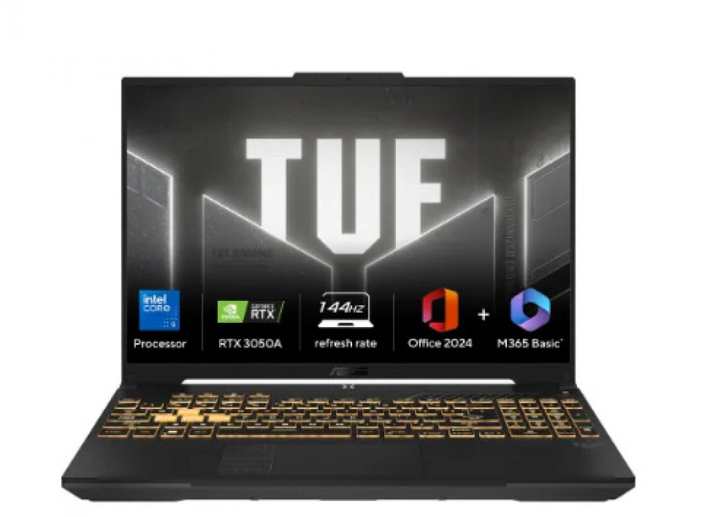 Image of ASUS TUF Gaming F16 Laptop (Intel Core 5 210H/ 16GB DDR4 RAM/ 512GB SSD/ 16 Inch (40.64 cm) FHD+ Display/ 4GB GDDR6 NVIDIA GeForce RTX 3050A Graphics/ Bluetooth 5.3/ Windows 11/ MS-Office) FX607VB-RL087WS