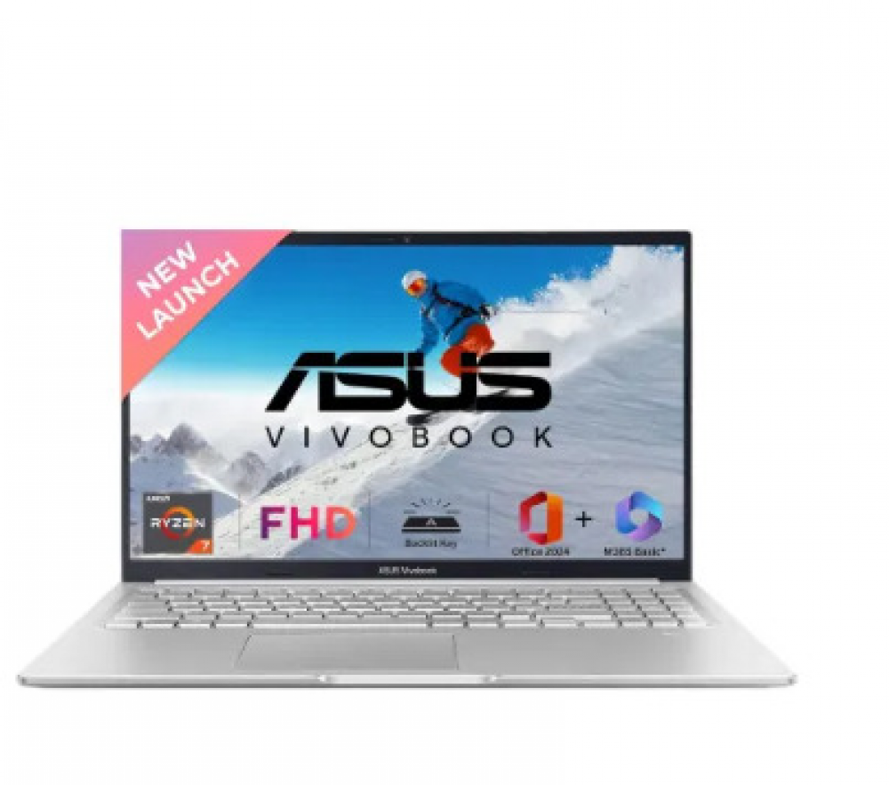 Image of ASUS Vivobook 15 Thin &amp; Light Laptop (AMD Ryzen 7/ 16GB RAM/ 512GB SSD/ 15.6 Inch (39.6 cm) FHD IPS Display/ AMD Radeon Graphics/ Windows 11/ MS-Office) M1502YA-BQ702WS