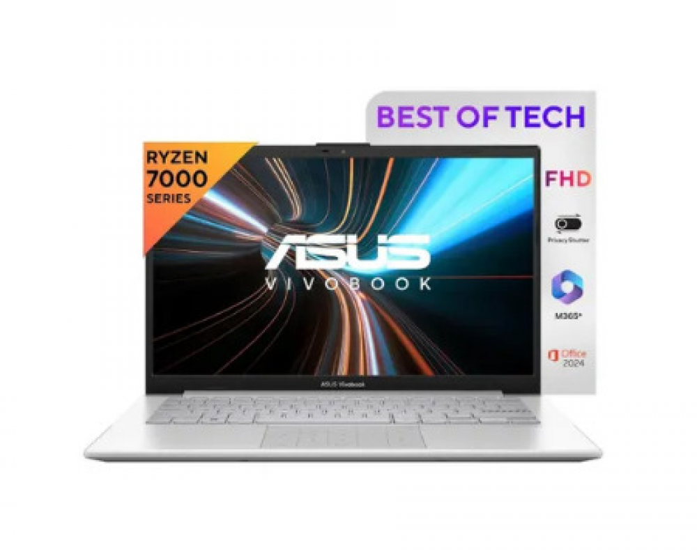 Image of ASUS Vivobook Go 14 Laptop (AMD Ryzen 5/ 8GB LPDDR5 RAM/ 512GB SSD/ 14 Inch (35.56 cm) FHD Display/ AMD Radeon Graphics/ Windows 11/ MS-Office) E1404FA-NK5521WS