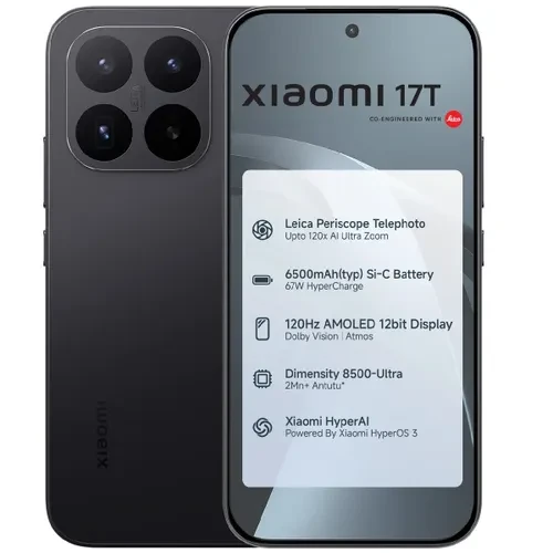 Xiaomi 17T 12GB RAM 256GB Storage  MediaTek Dimensity 8500-Ultra  6500 mAh Battery  Xiaomi 3D IceLoop system  Black