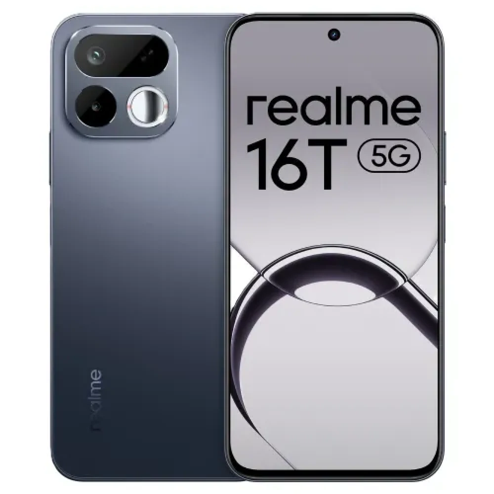 Image of realme 16T 5G (6GB RAM, 128GB Storage) | MediaTek Dimensity 6300 | 8000mAh Battery | 50MP AI Dual Camera | Starlight Black