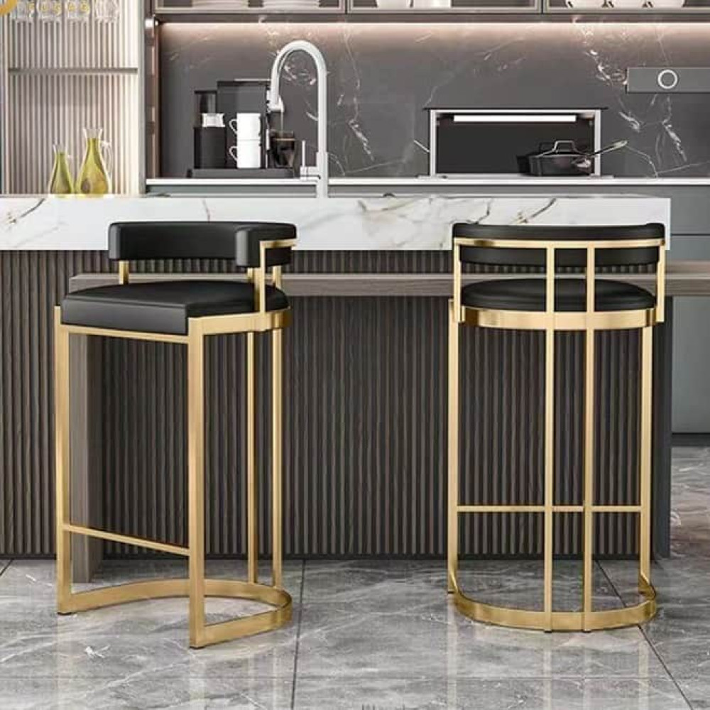 Image of Bristol Premium Gold Metal Counter Bar Stool