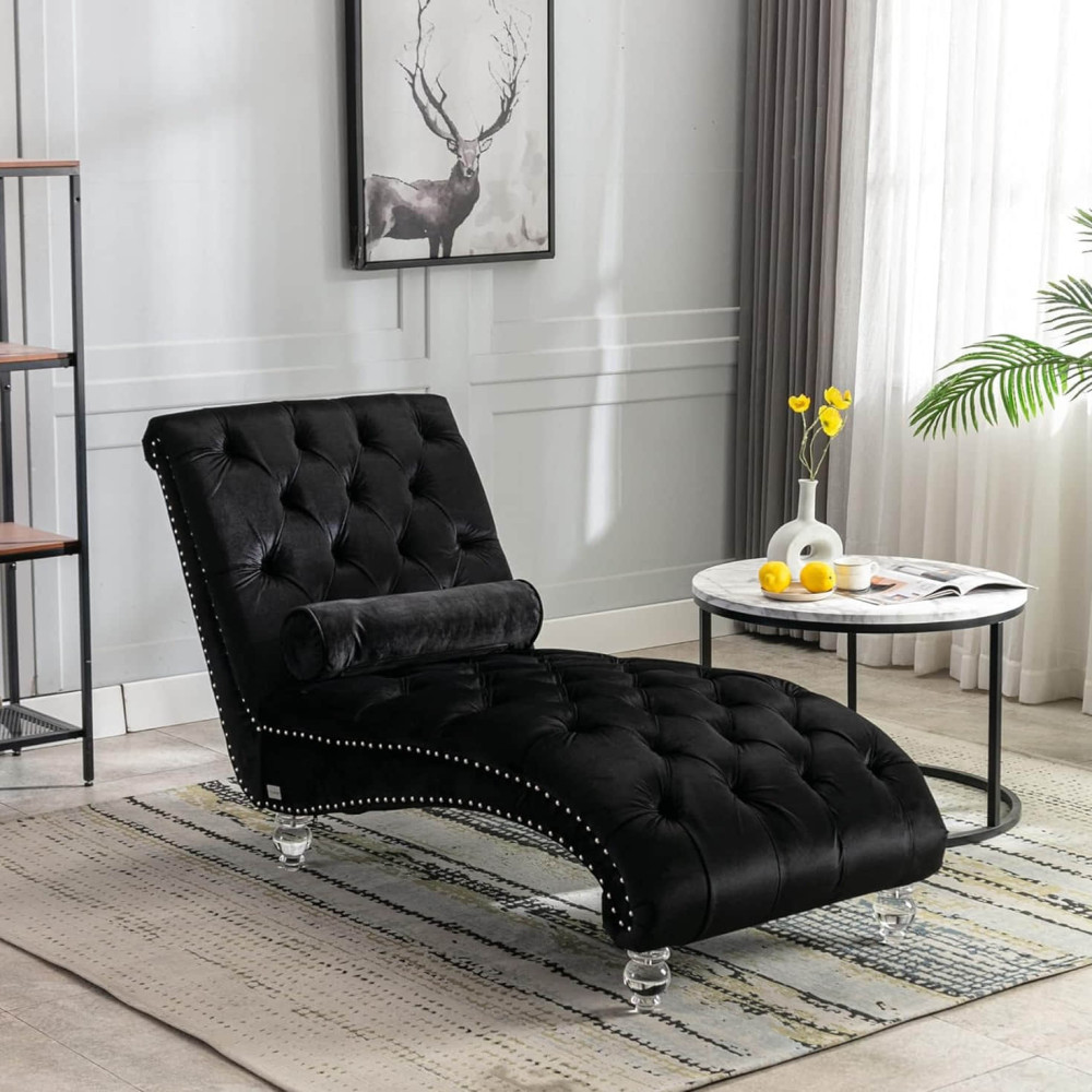 Image of Chaise Lounge Chair With Toss Pillow