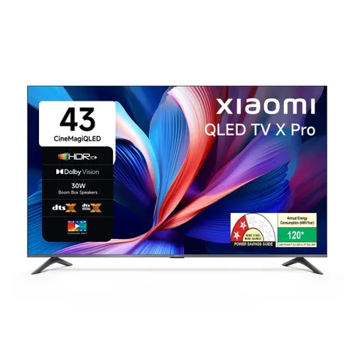 Xiaomi X Pro QLED Series 108cm 43 Inch 4K Ultra HD Google TV - Dolby Vision HDR 10 Filmmaker Mode Xiaomi Sound 32GB Storage Google Cast Google Voice Assistant L43MB-APIN