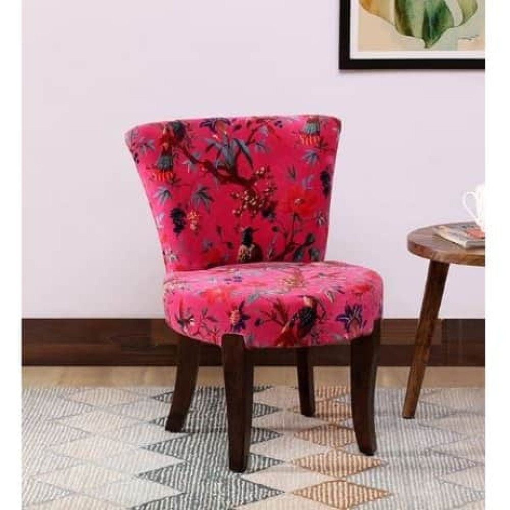 Image of Emiko Solid Wood Slipper Chair In Multicolour