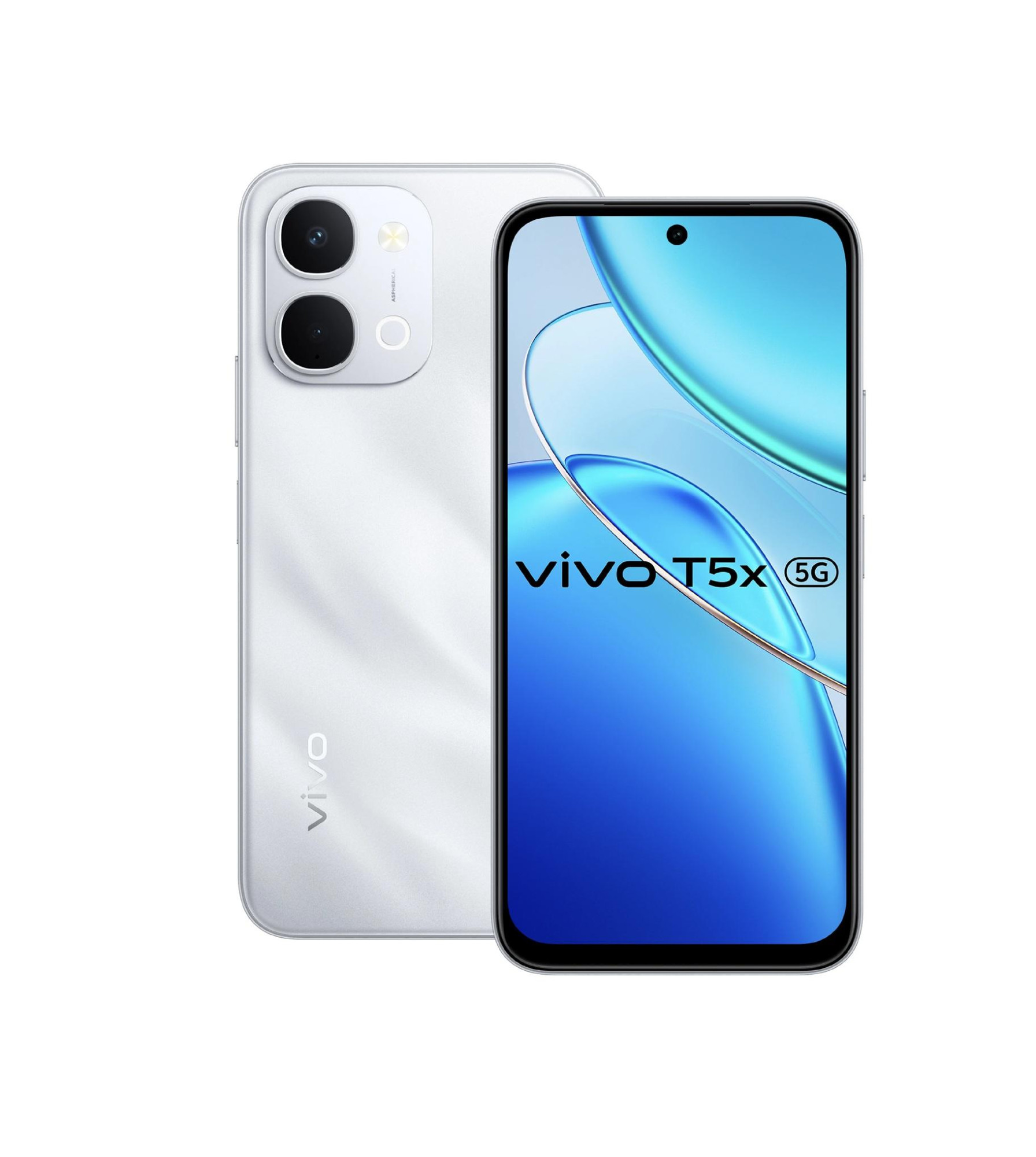 vivo T5x 5G 8GB RAM 256GB Storage MediaTek Dimensity 7400  7200 mAh Battery  Reverse Charging  Star Silver
