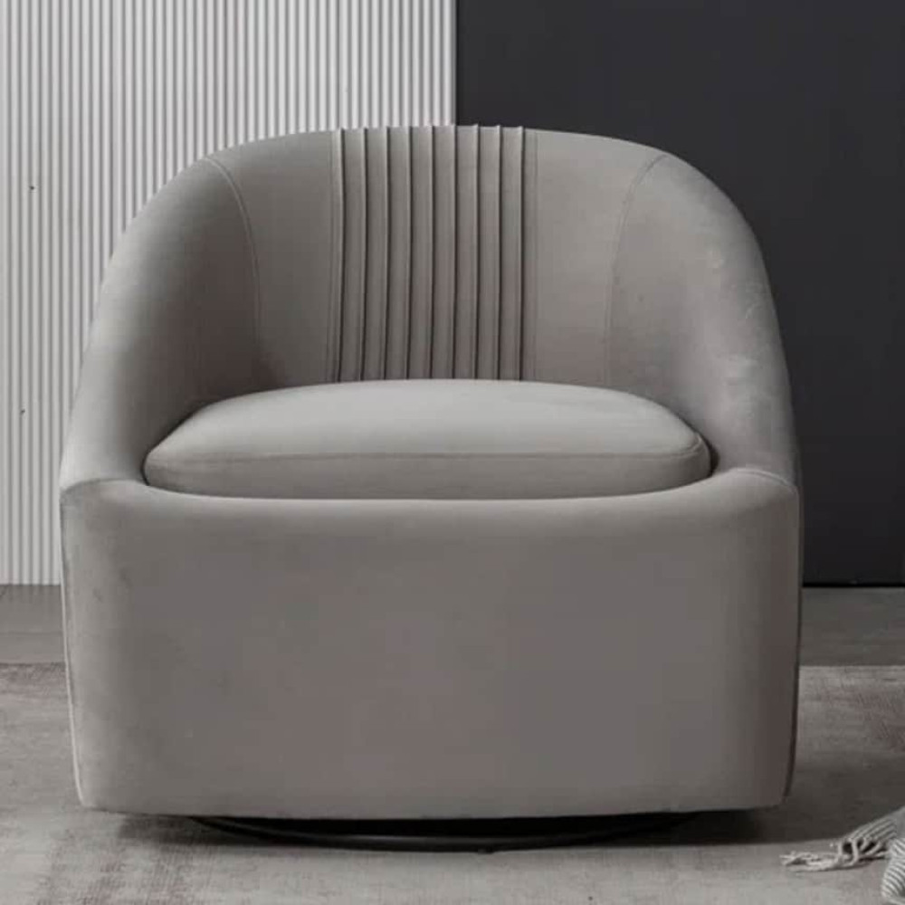 Image of Hassam Upholstered Swivel Barrel Chair