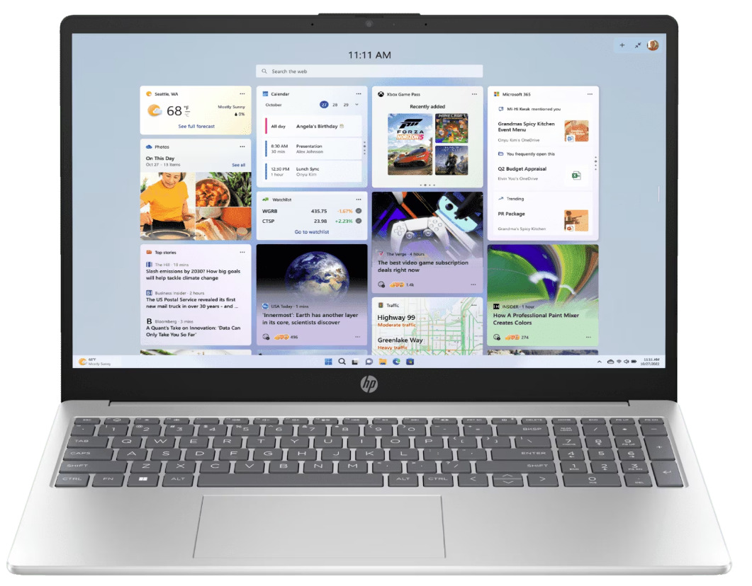 HP Laptop 396 cm 156 15-fd0186TU Silver