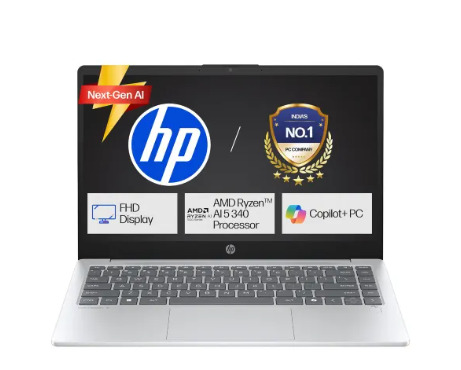 HP OmniBook 3 Thin Light Laptop AMD Ryzen AI 5 16GB RAM 512GB SSD 14 Inch 356 cm FHD Display AMD Radeon 840M Graphics Windows 11 14-ha0000AU