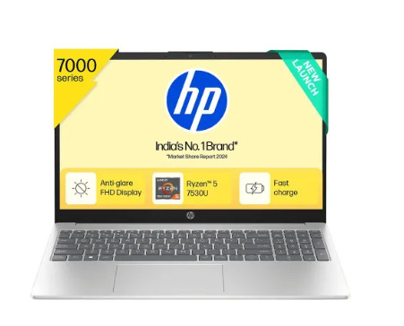 HP Thin Light Laptop AMD Ryzen 5 16GB RAM 512GB SSD AMD Radeon Graphics Windows 11 Home 15-fc0703AU Natural Silver